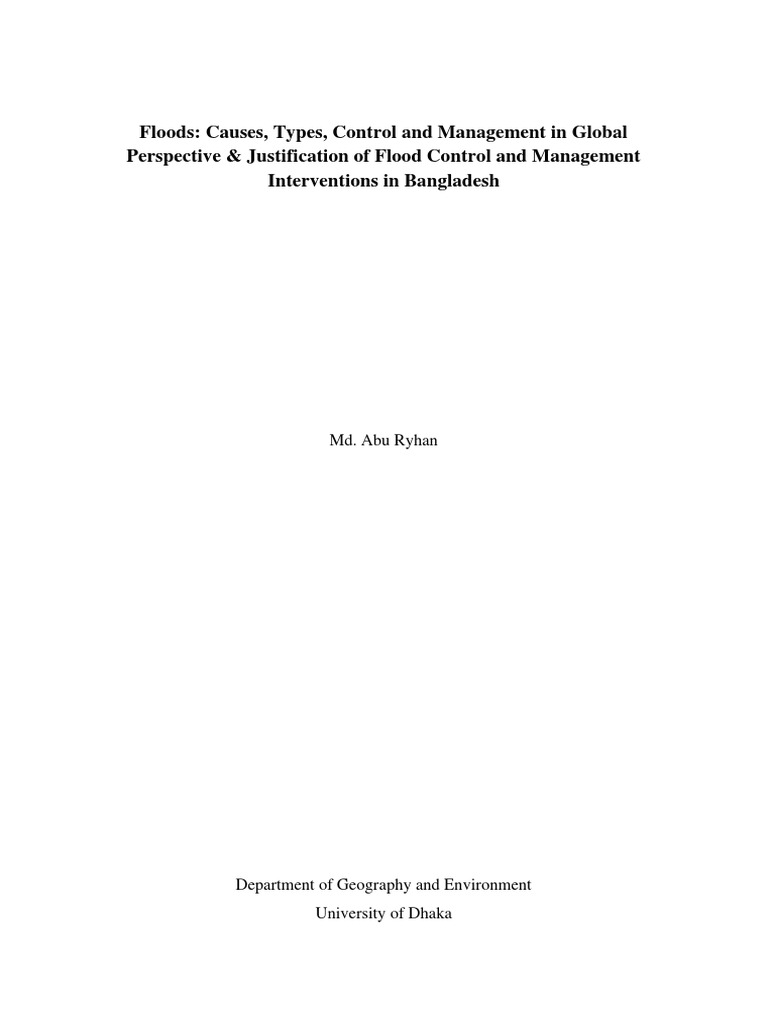 Floods Causes Types Control And Management In Global Perspective