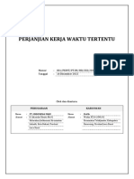 Perjanjian Kerja Waktu Tertentu: Nomor: 001/PKWT/PT - IM/HR/XXI/2022 Tanggal: 14 Desember 2022