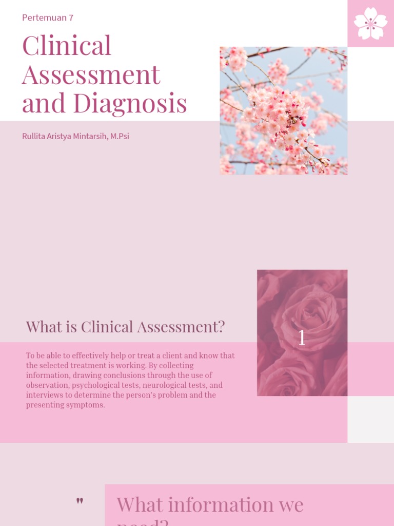 Pertemuan 7 - Clinical Assessment and Diagnosis | PDF | Diagnostic And ...