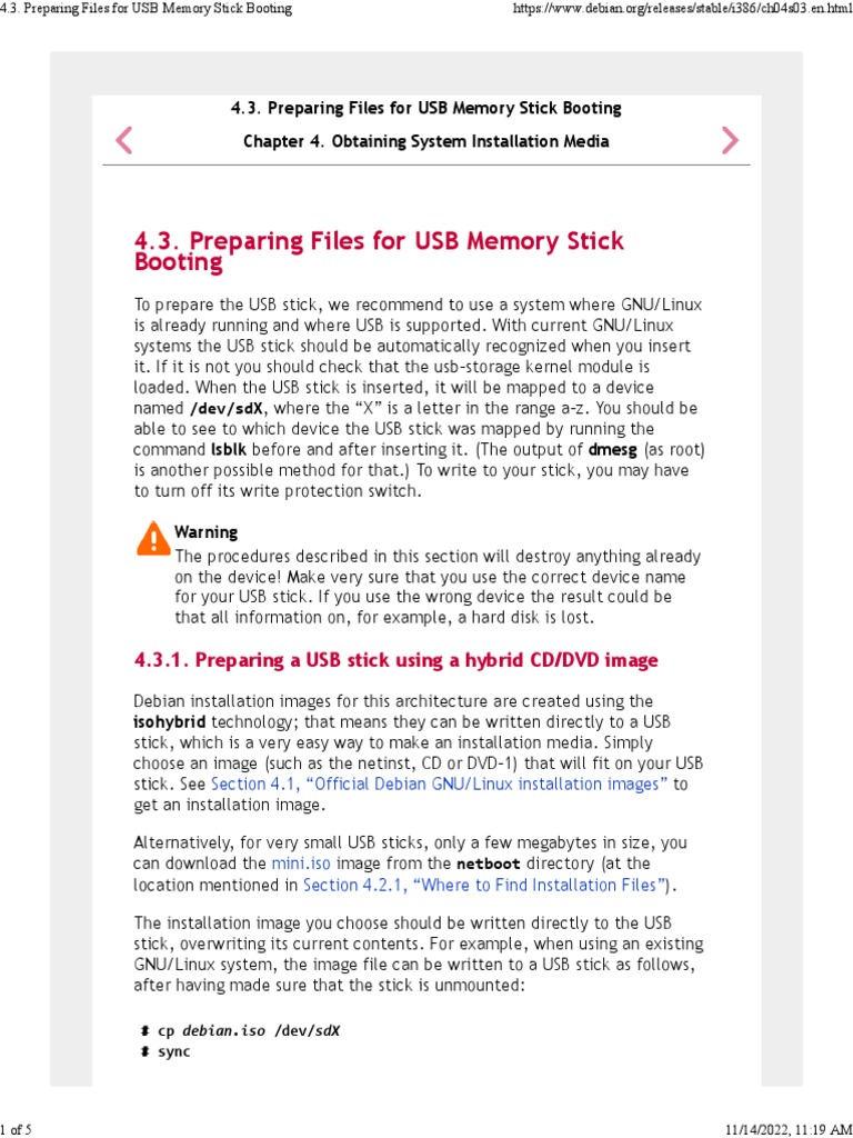 4.3. Preparing Files For USB Memory Stick Booting | PDF | Usb Flash ...