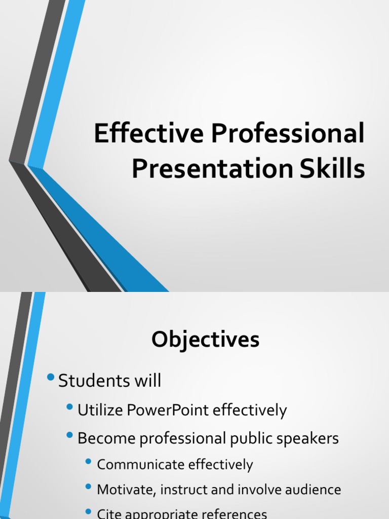 Effective Professional Presentation Skills Pdf Medical Specialties