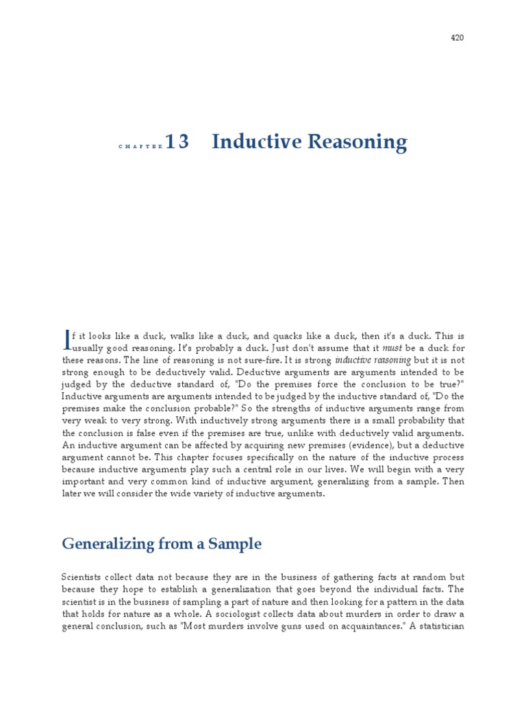 Understanding Inductive Reasoning | PDF | Inductive Reasoning | Argument