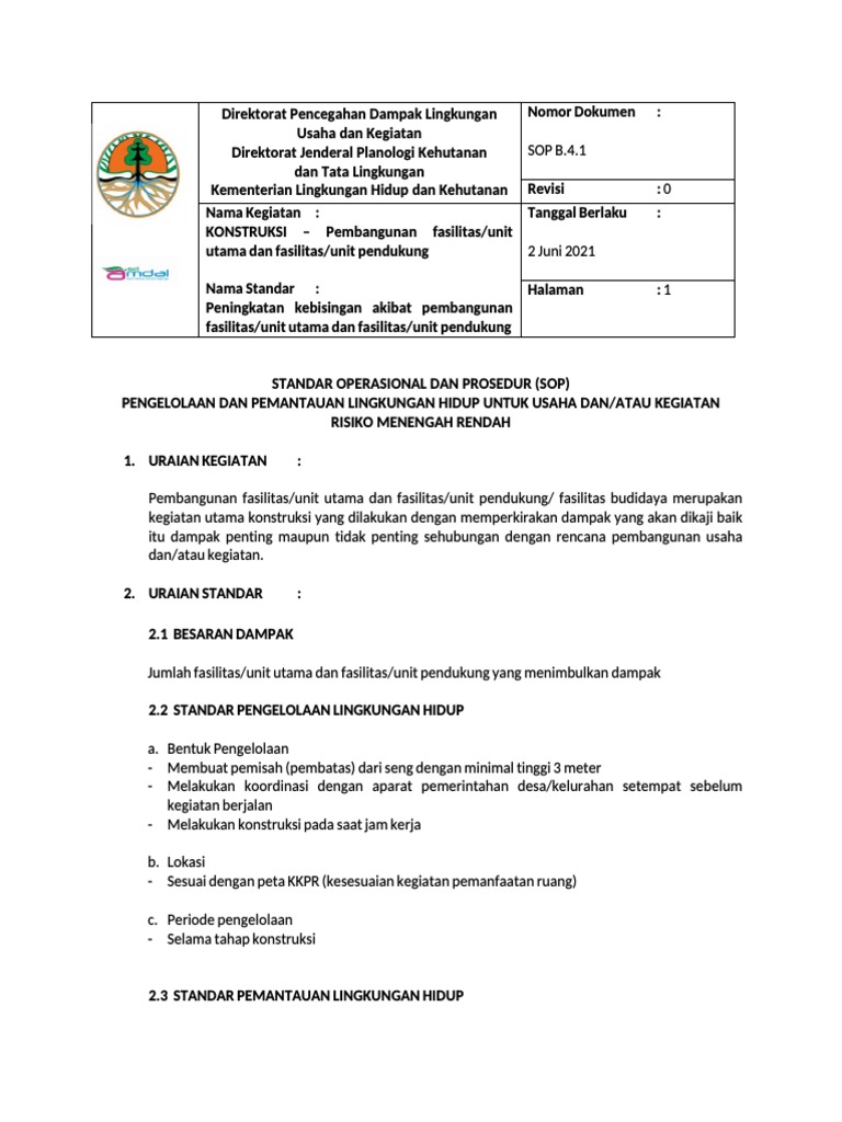 Sop B.4.1 | PDF