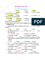 Exercises - Bài tập on vocabulary, grammar and sentence structure