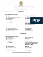 Academic Calendar 1st Year All Programme