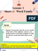 Lesson 1 Short e Word Family