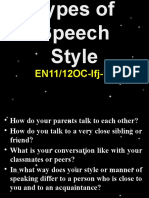 Types of Speech Styles for Communication