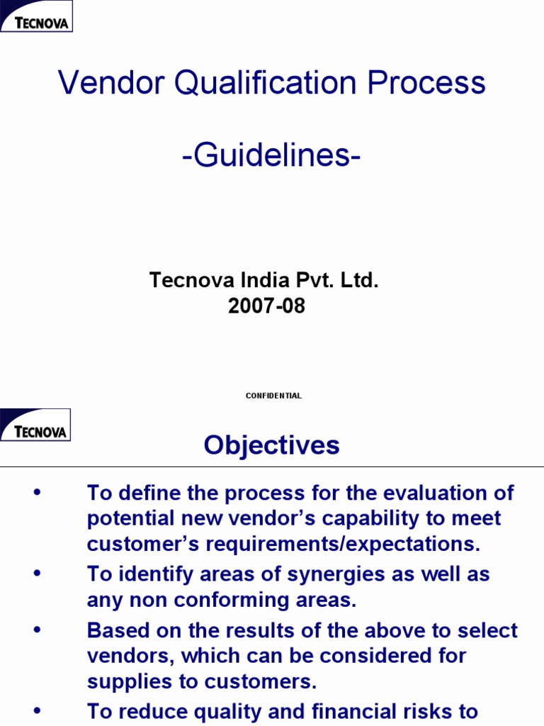 Tecnova India Vendor Qualification Process | PDF | Project Management ...