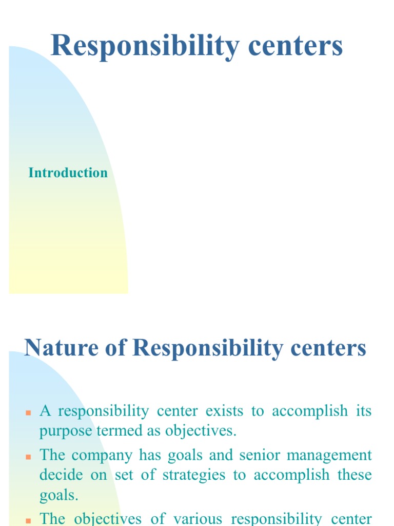 Responsibilty Centers | PDF | Profit (Accounting) | Cost