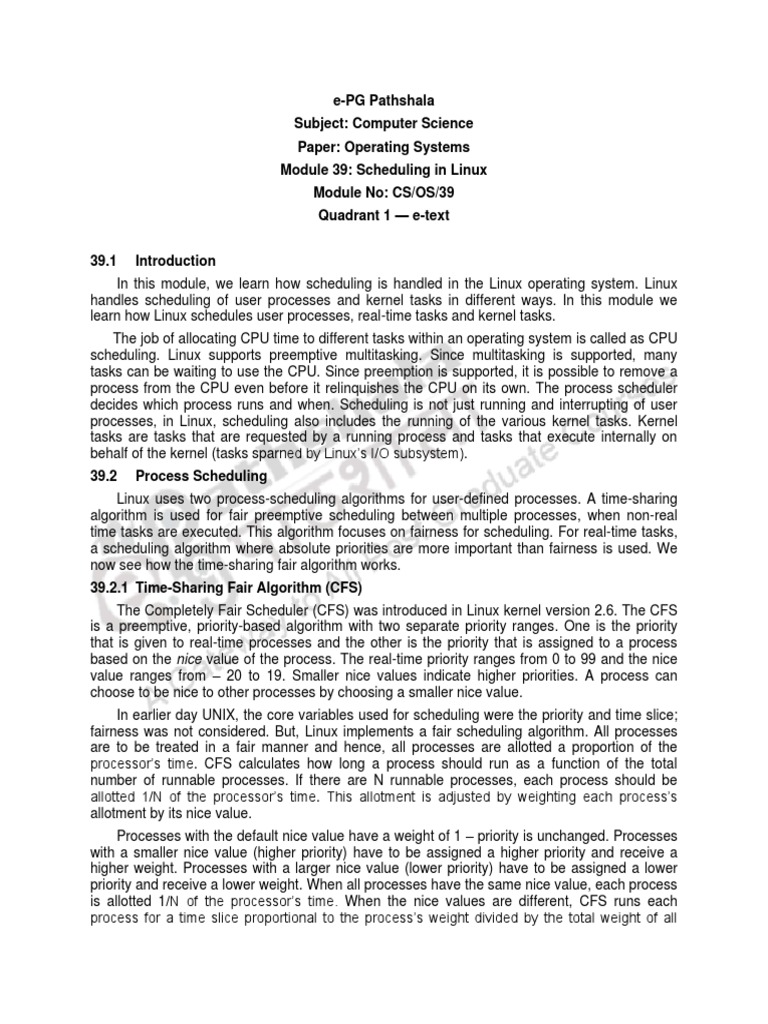 Linux Scheduling Algorithms Explained | PDF | Scheduling (Computing ...