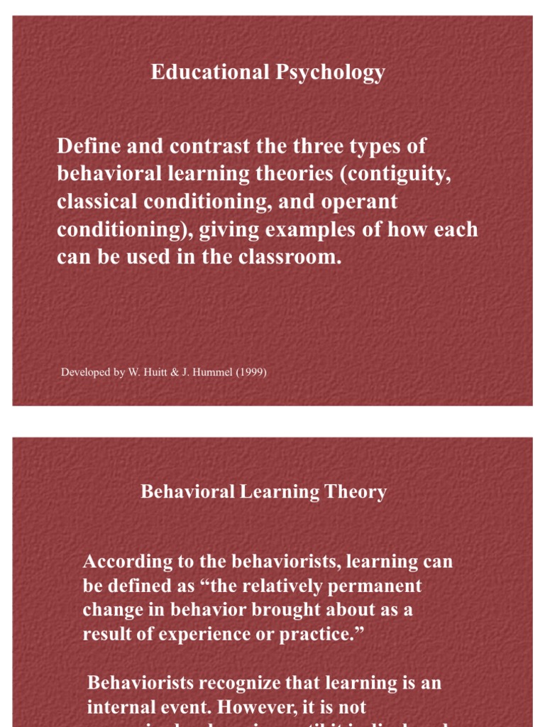 Theories of Learning | PDF | Classical Conditioning | Behaviorism