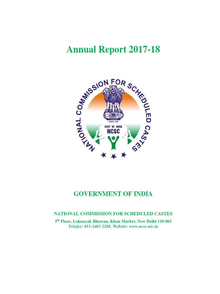 Annual Report 2017-18 | PDF | Government | Government Of India