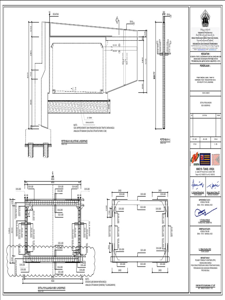 Detail Penulangan Box Culvert Underpass | PDF