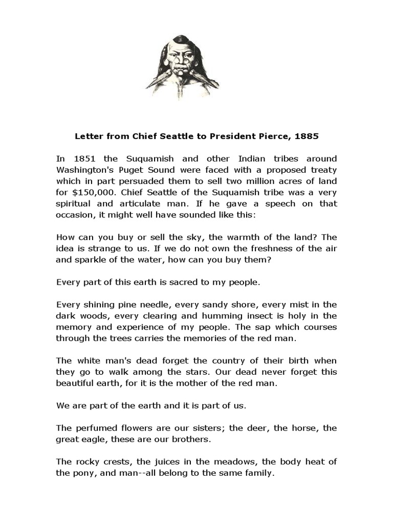 Chief Seattle's 1855 Letter to President | PDF