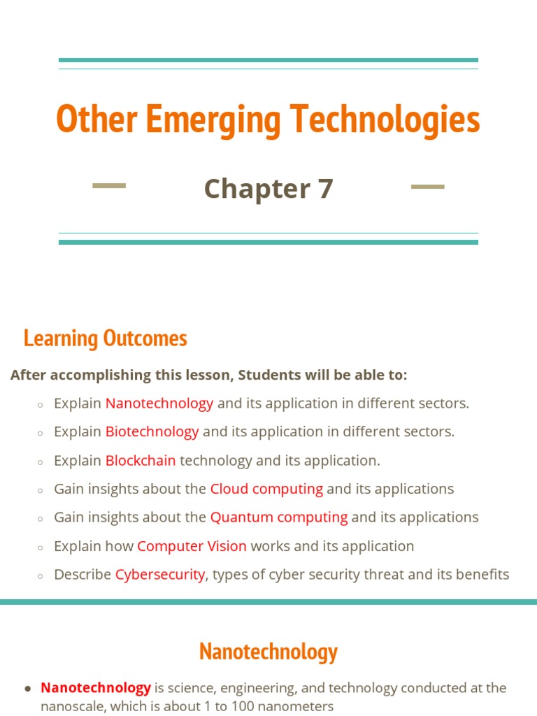 Chapter 7 Other Emerging Technologies | PDF | Cloud Computing ...