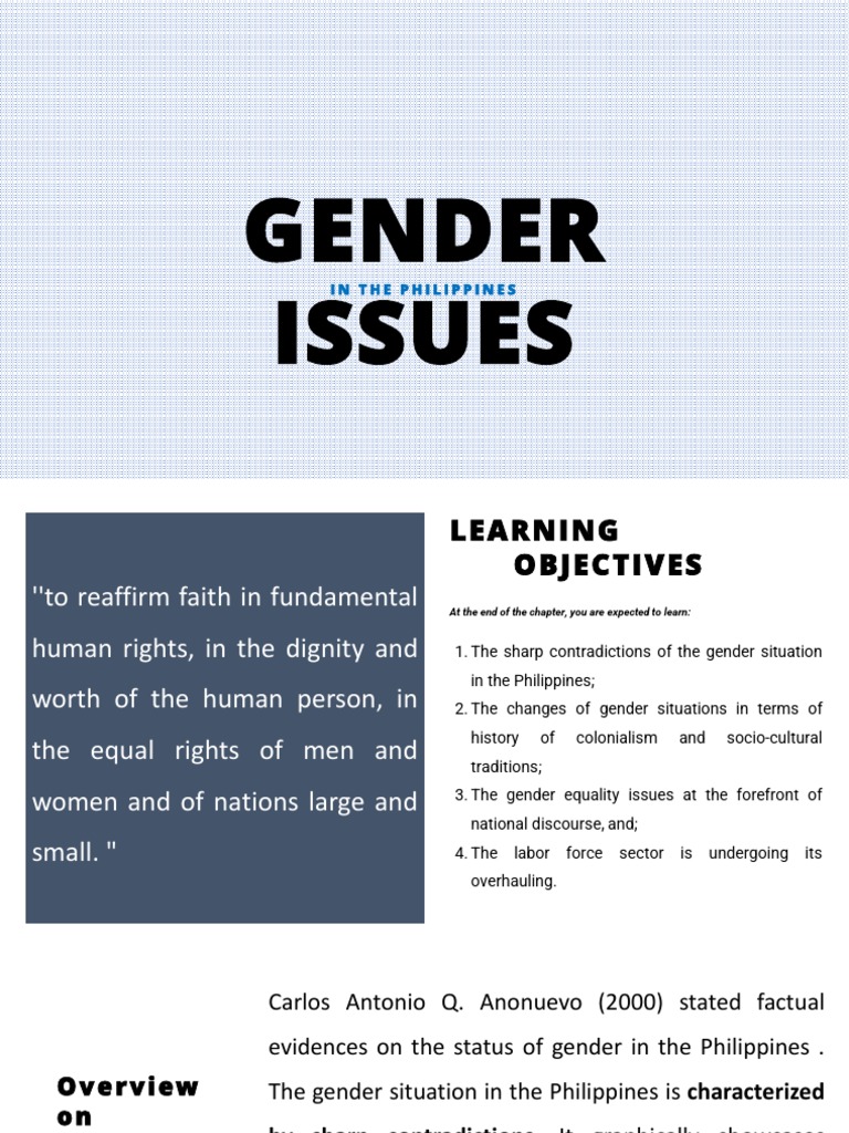 Gender Issues and Inequality in the Philippines | PDF | United States ...