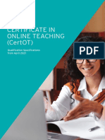 Trinity Certificate in Online Teaching (CertOT) - Qualification Specifications