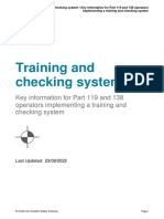 Key Information For Part 119 and 138 Operators Implementing A Training and Checking System