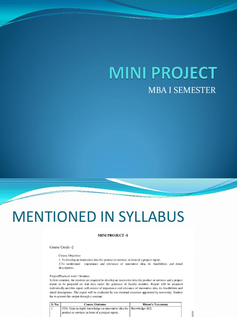 Mini Project Mba I | PDF | Career & Growth | Business