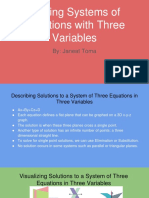 Solving Systems of Equations With Three Variables