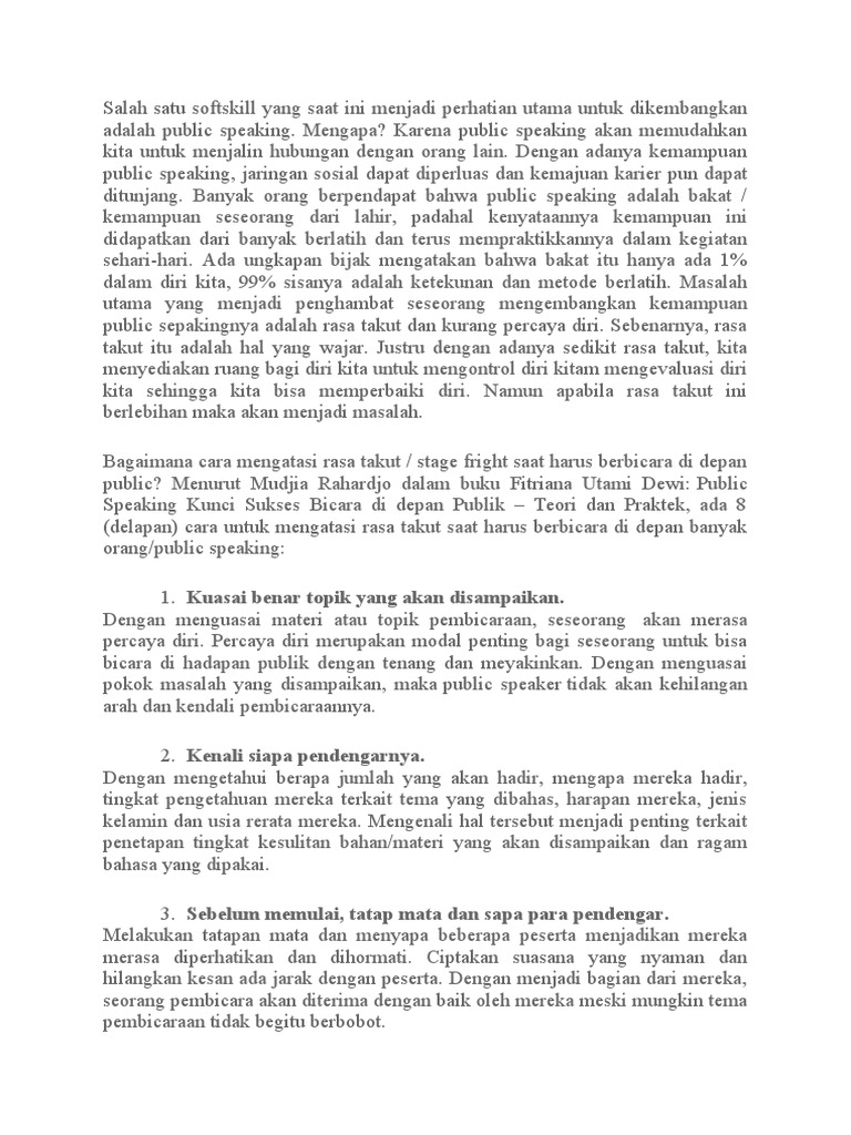 Public Speaking | PDF | Ilmu Sosial