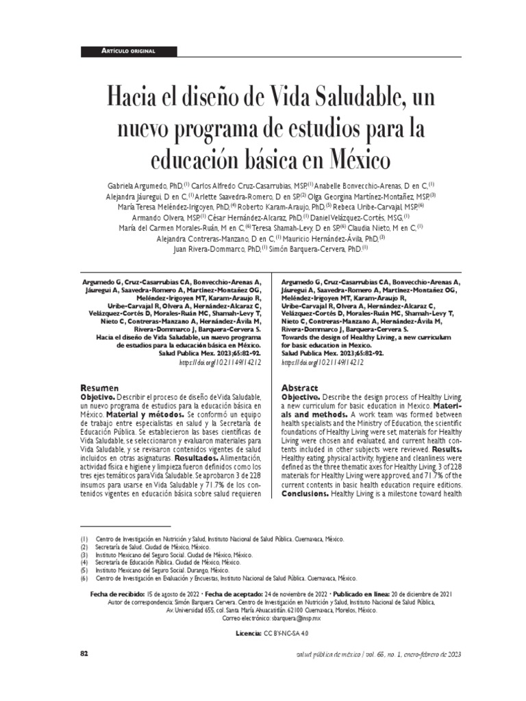 Image Result For Implementacin De Programa De Estudios Vida Saludable En Insp