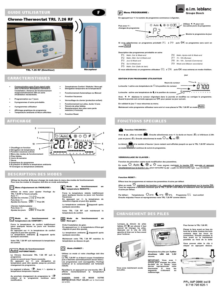 Guide d'utilisation TRL 7.26 RF PDF Onde radio Émetteur — free download