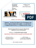 Theme: Etude Technico-Economique de Feux Tricolores Solaires: Cas de Deux Carrefours Dans La Commune de Saaba