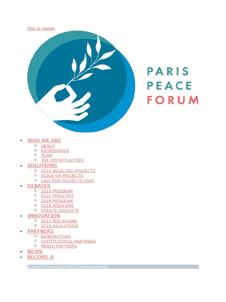 Paris Peace Forum PDF Governance Global Governance