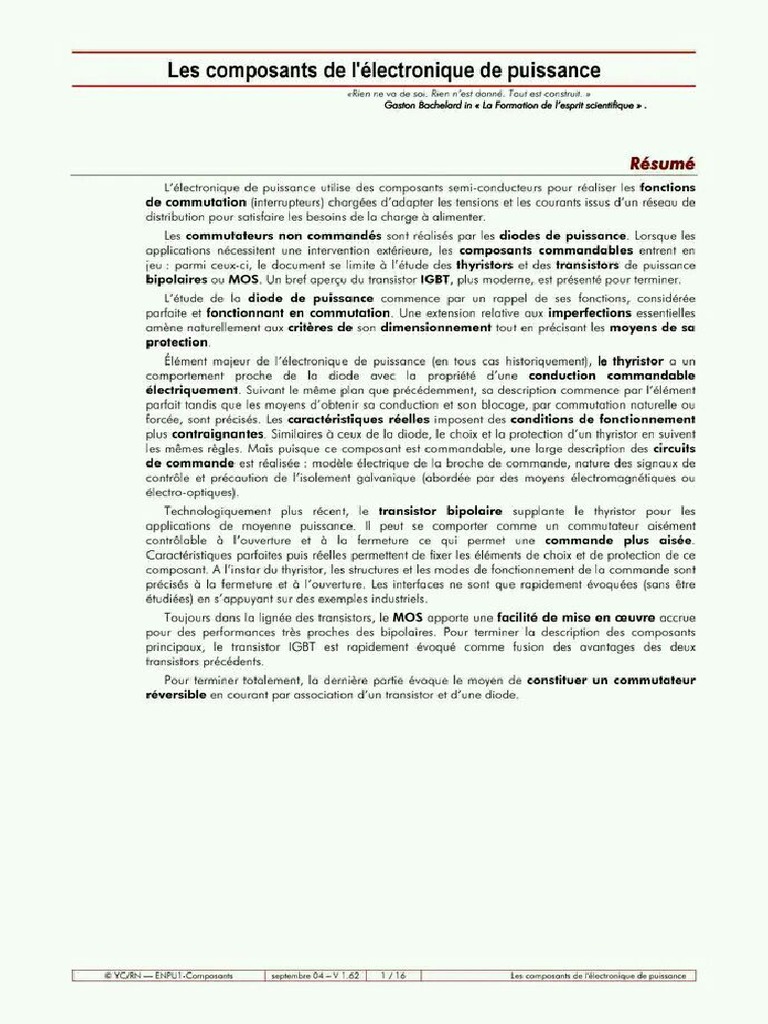 Résumé2 Electronique de Puissance | PDF