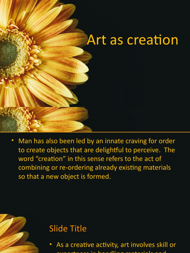Art As Creation How Artists Reorder Materials Pdf The Arts