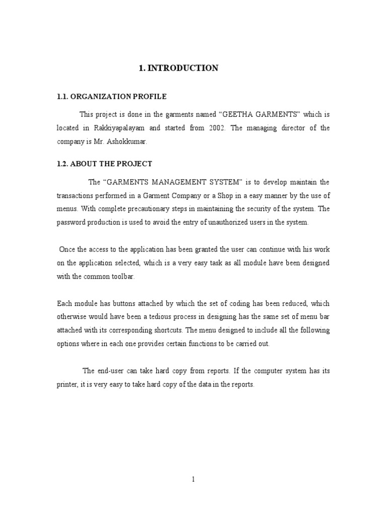 Garments Factory Management PDF Microsoft Access Databases