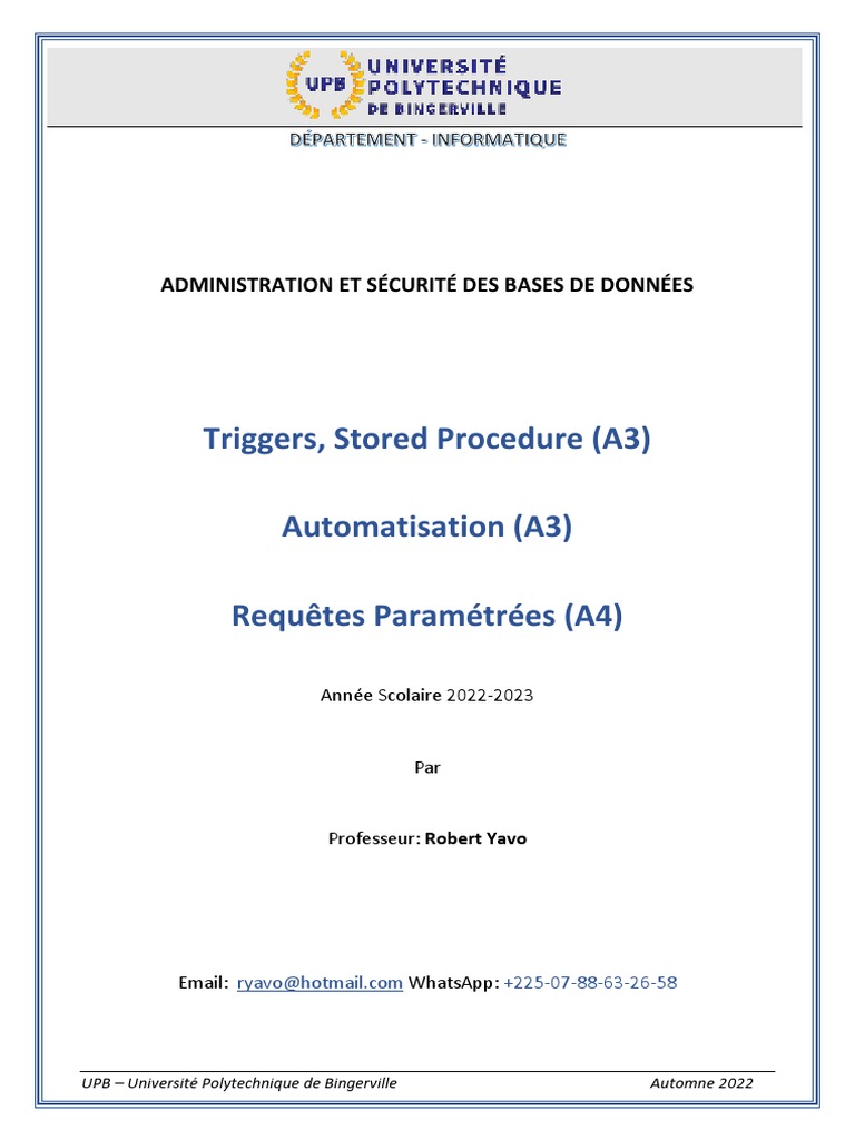 Administration des Bases de Données SQL | PDF | Microsoft SQL Server ...