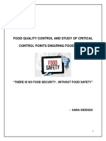 Food Quality Control & Study of Critical Control Points Ensuring Food Safety