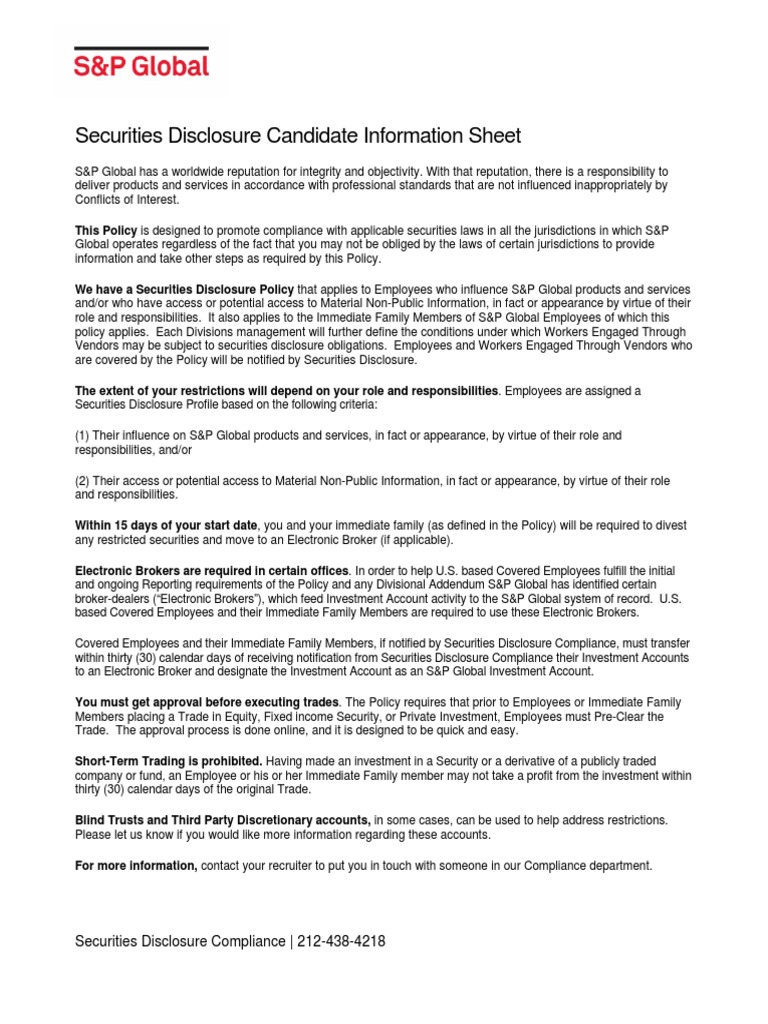 Securities Disclosure Compliance Policy | PDF | Securities (Finance ...
