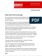 Bob Katter Same Sex Press Release