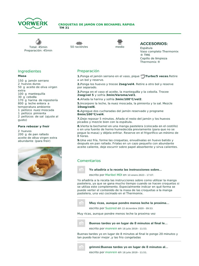 Croquetas de Jamon Con Bechamel Rapida Imagen Principal Consejos