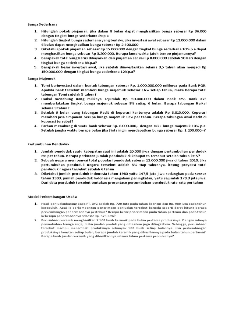 Contoh Soal Matematika Keuangan Kelas 12 Pdf Pengelolaan Keuangan