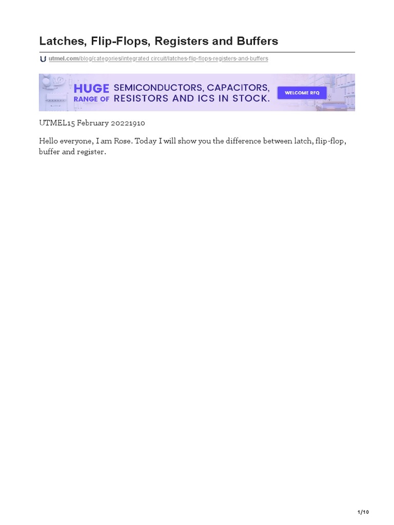 Latches FlipFlops Registers and Buffers PDF Logic Gate Electronic Circuits