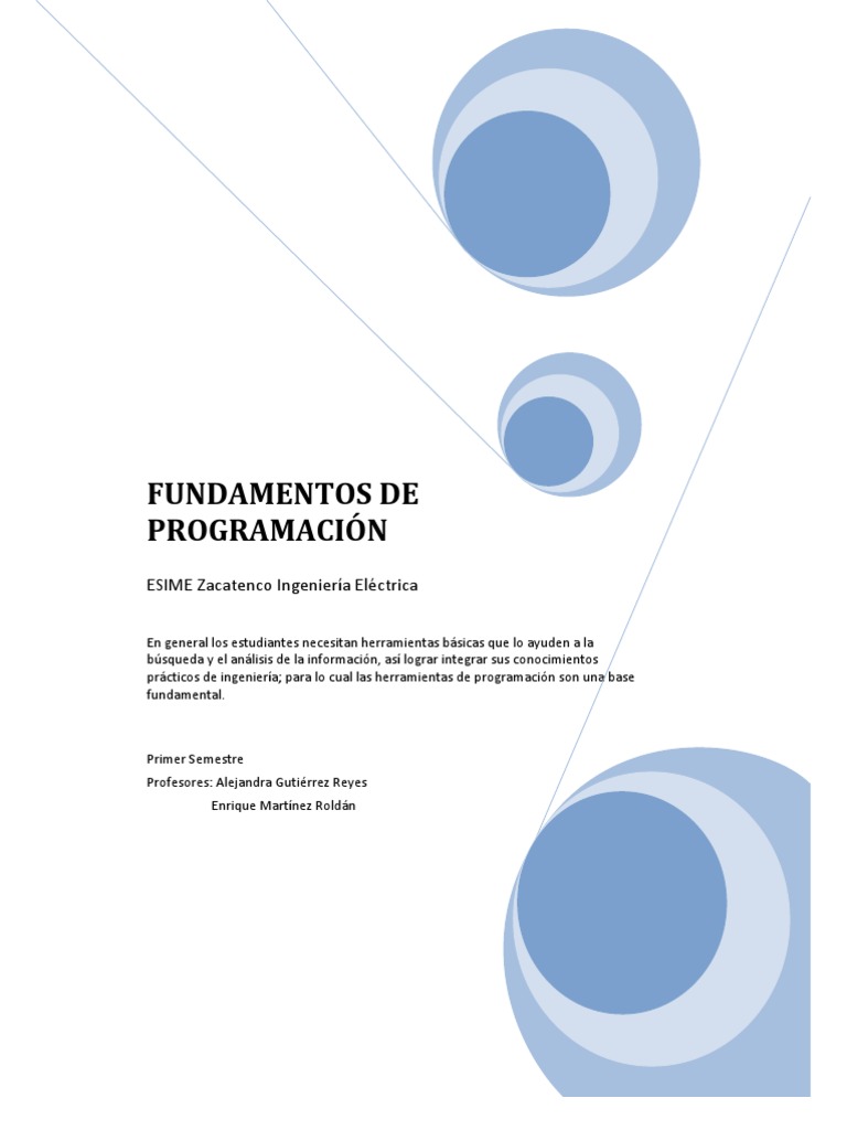 Fundamentos de Programación ESIME Zacatenco | PDF | Programa de ...
