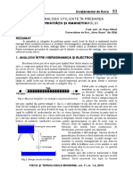 Unele Analogii Utilizate in Predarea Electricitatii Si Magnetismului