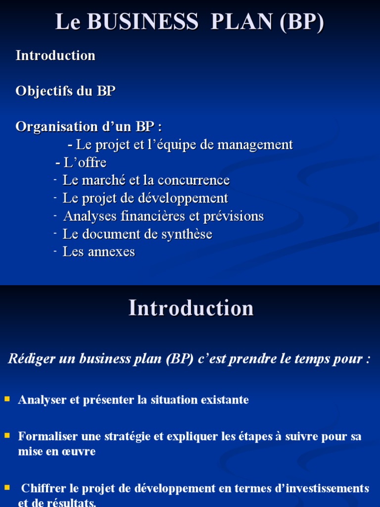 Le BUSINESS PLAN | PDF | Plan d'affaires | Fonds de roulement