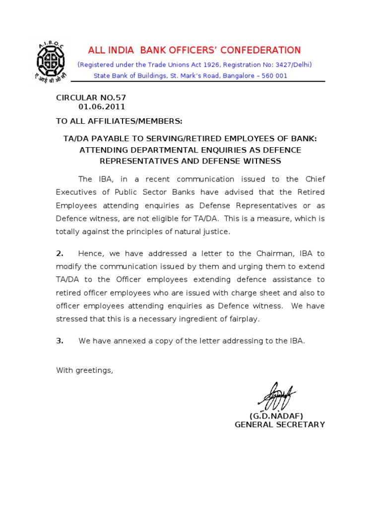 TA/DA for Retired Bank Employees | PDF | Public Sphere | Common Law