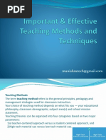 Important Effective Teaching Methods and Techniques