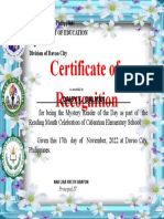 Certificate of Commendation