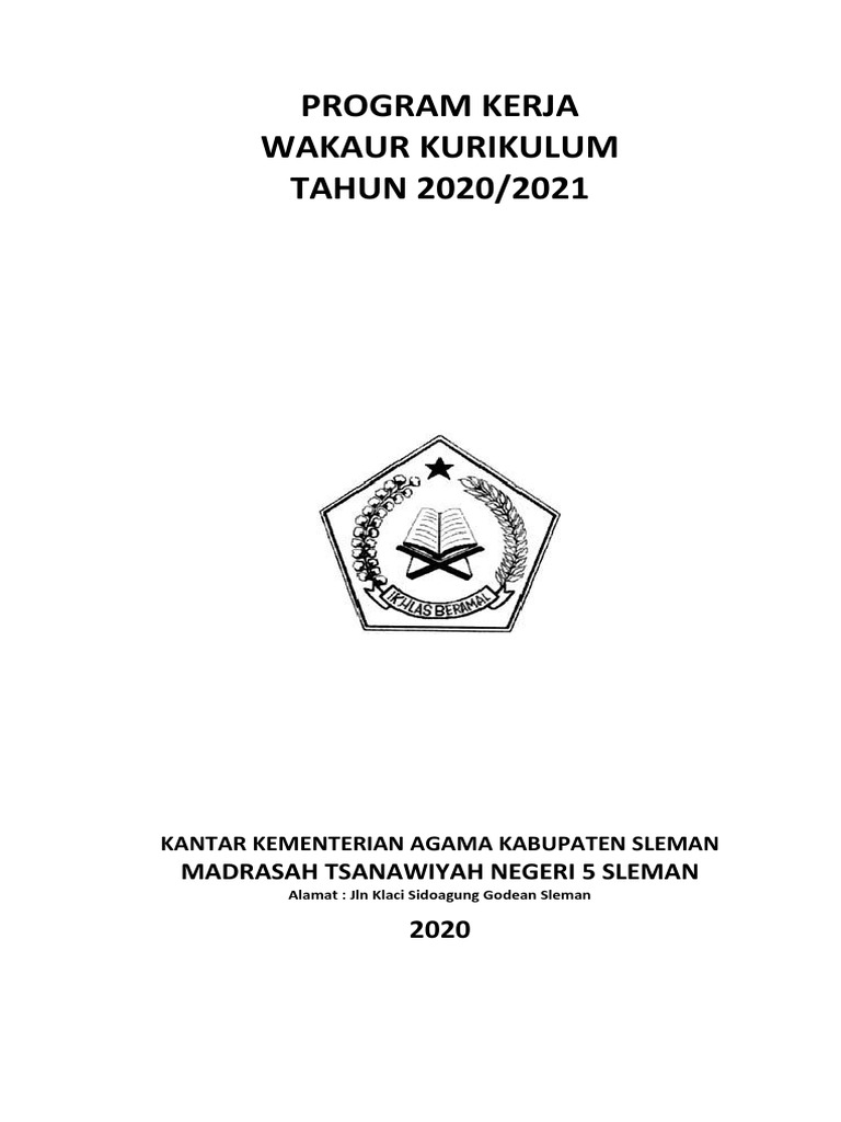 Program Kerja Waka Kurikulum 2020-2021 | PDF
