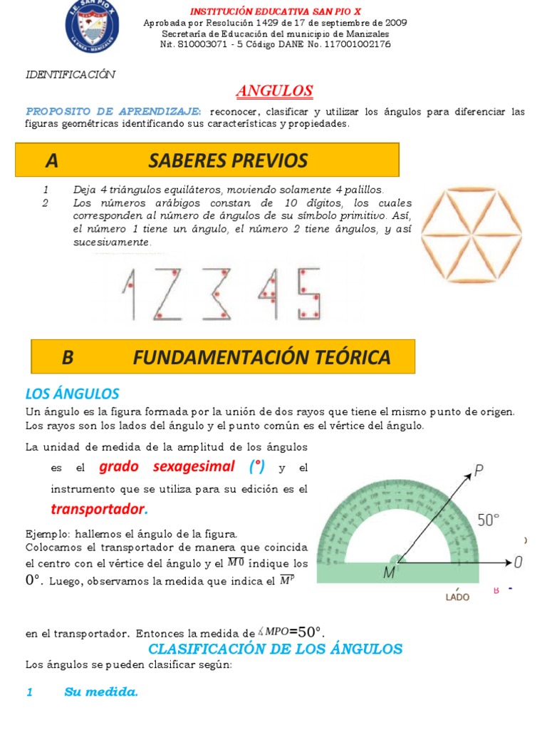 Guía Angulos | PDF | Ángulo | Geometría