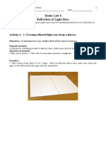 Home Lab 4 Reflection of Light Rays: Activity 4 - 1: Tracing Reflected Light Rays From A Mirror