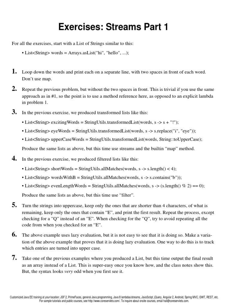 Exercises streams 1 pdf language arts discipline