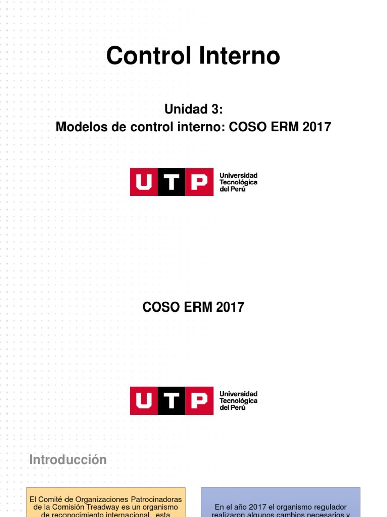 Semana 4 Ppt Coso Erm 2017 Pdf Gesti N De Riesgos Empresariales